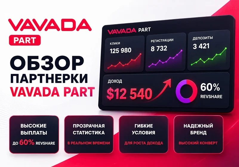 Обзор Vavada Partners: условия партнерской программы, выплаты, отзывы